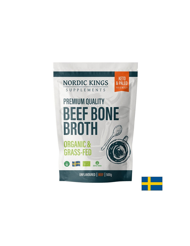 Телешки костен бульон, неовкусен (Organic), 500 g прах Nordic Kings - Nutra Best Bulgaria