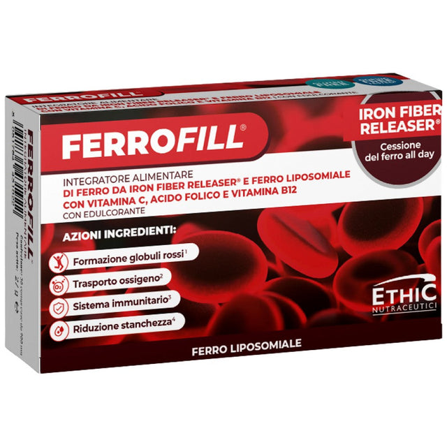 FERROFILL 30 mg | with Iron Fiber Releaser® & Liposomal Iron - 30 Таблетки - Nutra Best Bulgaria