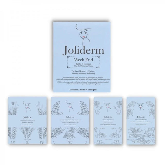 Week End Set Joliderm: Joliderm, Coconut Water, Hydrating, Sheet Mask, For Face + Joliderm, Contouring, Under-Eye Mask Patch + Joliderm, Green Tea, Oxygenating & Purifying, Sheet Mask, For Face + Joliderm, Anti-Blackheads, Local Treatment Patch, For Face  Joliderm - Nutra Best Bulgaria
