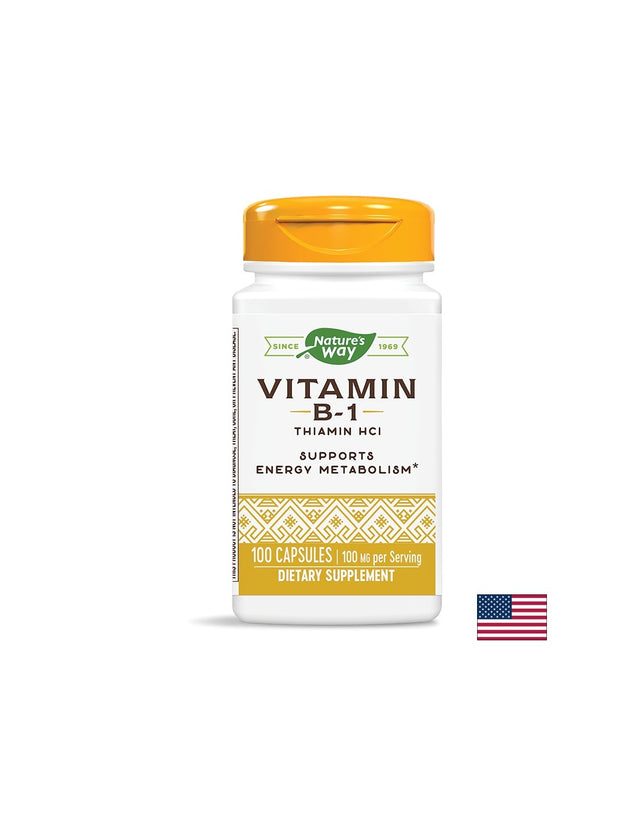 Vitamin B1 100 mg - 100 капсули  Nature’s Way - Nutra Best Bulgaria
