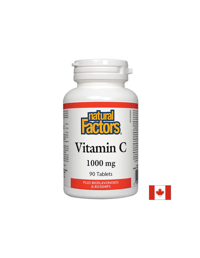 Vitamin C 1000 mg Bioflavonoids and Rosehips / Витамин С 1000 mg с Шипка и Биофлавони x 90 таблетки Natural Factors - Nutra Best Bulgaria