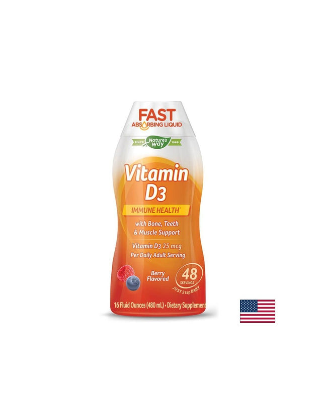 Vitamin D3 Fast Absorbing Liquid / Витамин D3 x 480 ml Nature’s Way - Nutra Best Bulgaria