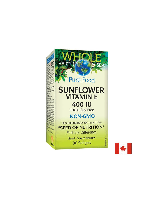 Vitamin E Whole Earth & Sea®/ Витамин Е (oт слънчоглед) 400 IU x 90 софтгел капсули Natural Factors - Nutra Best Bulgaria