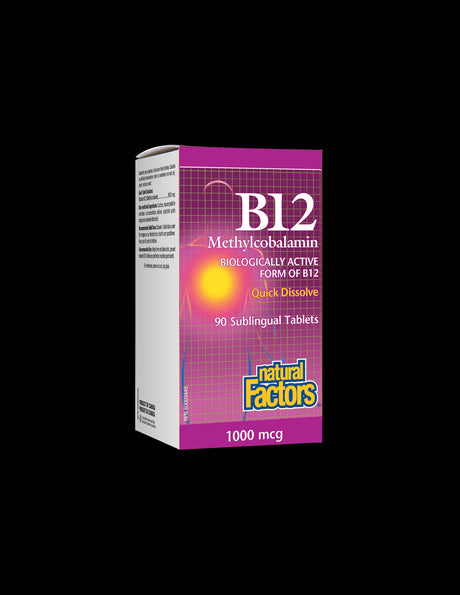 B12 Methylcobalamin/ Витамин В12 (метилкобаламин) 1000 µg, 90 сублингвални таблетки Natural Factors - Nutra Best