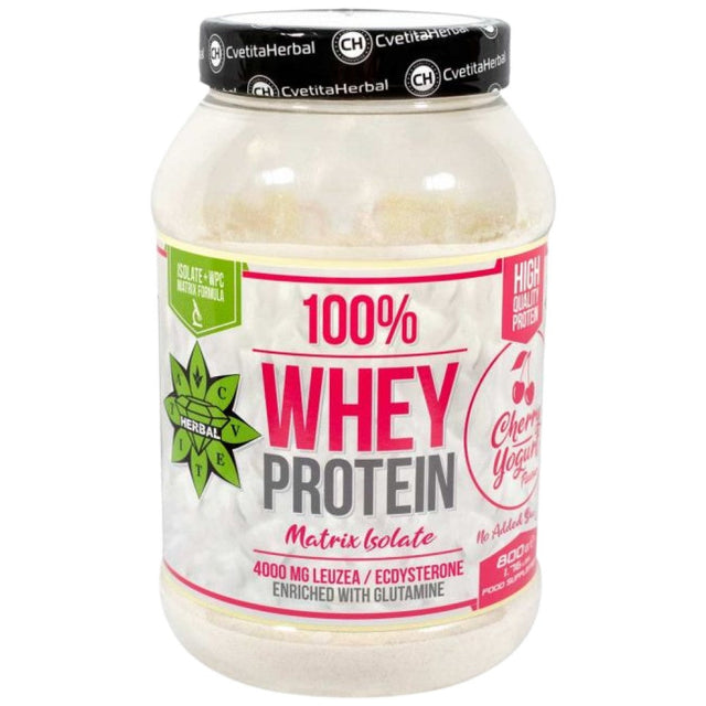 100% Whey Protein Isolate Matrix with Levzea | Cherry Yogurt - 800 грама - Nutra Best Bulgaria