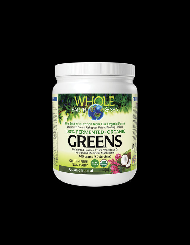 Whole Earth & Sea | 100% Fermented Organic Greens, Tropical - 390 грама - Nutra Best