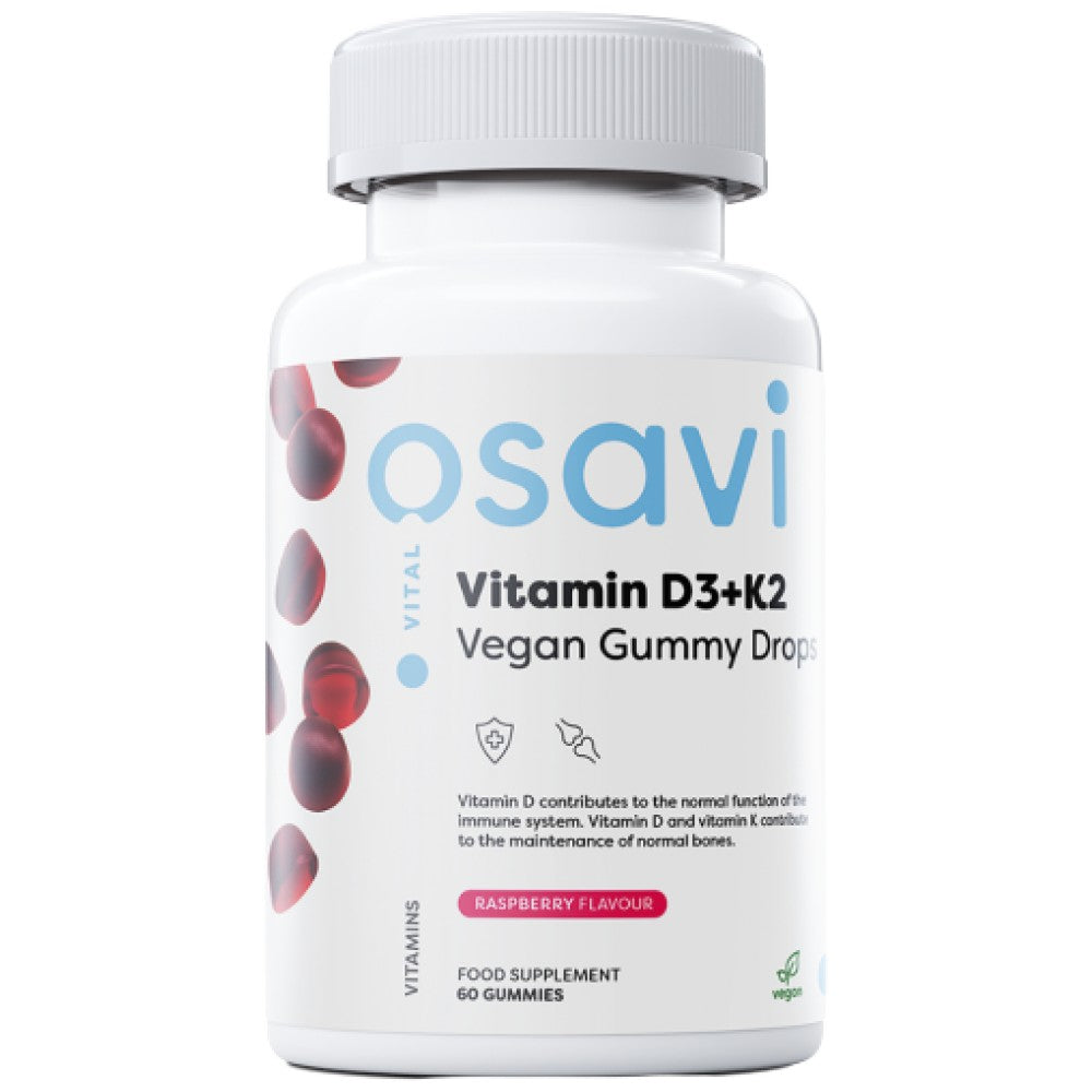 Vitamin D3 400 IU + K2 75 mcg | Vegan Gummy Drops - 60 Бонбона  Osavi - Nutra Best Bulgaria