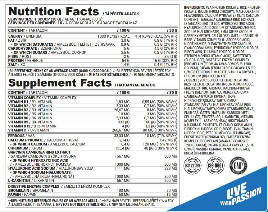 Perfect | Vegan Women Protein with Hyaluronic Acid, L-Carnitine 500 грама  Nutriversum - Nutra Best Bulgaria