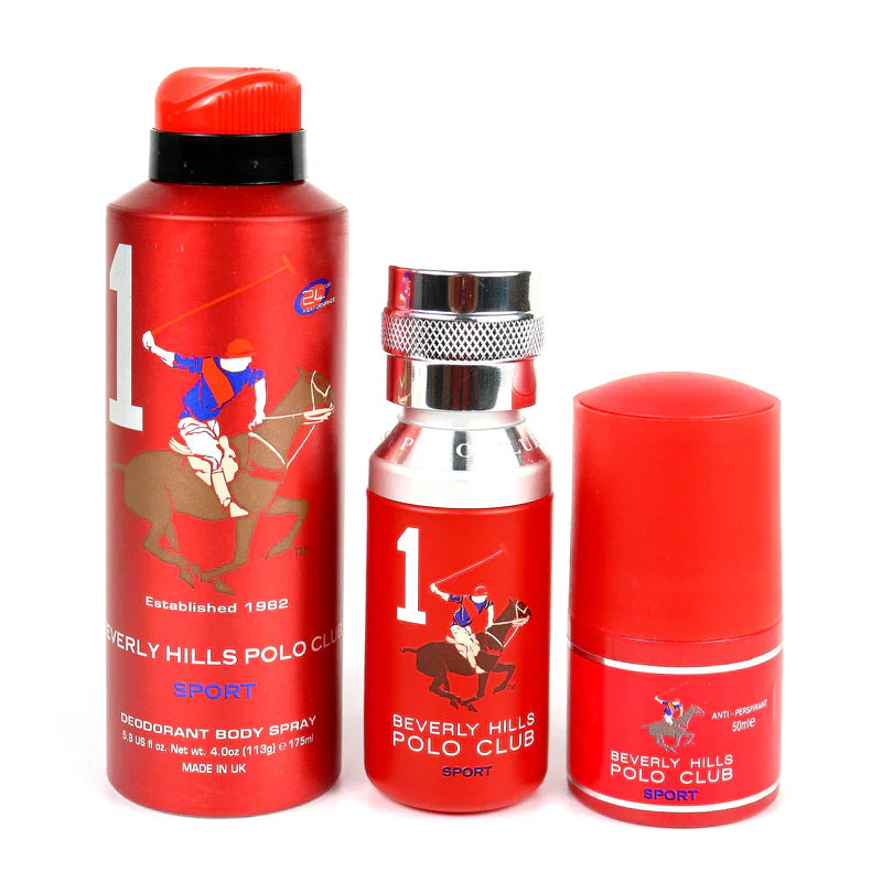 Gift Set Beverly Hills Polo Club: 1982 - Sport 1, Eau De Toilette, For Men, 50 ml + 1982 - Sport 1, Anti-Perspirant, Deodorant Spray, For Men, 175 ml + 1982 - Sport 1, Anti-Perspirant, Deodorant Roll-On, For Men, 50 ml  Beverly Hills Polo Club - Nutra Best Bulgaria