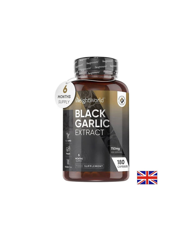 Здраве за сърцето - Черен чесън 750 mg, 180 капсули - Black Garlic - Nutra Best Bulgaria