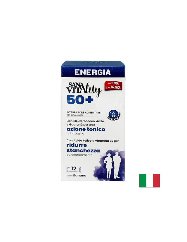 Жизненост и енергия 50+ SanaVitality, 12 сашета с течност х 10 ml - Nutra Best Bulgaria