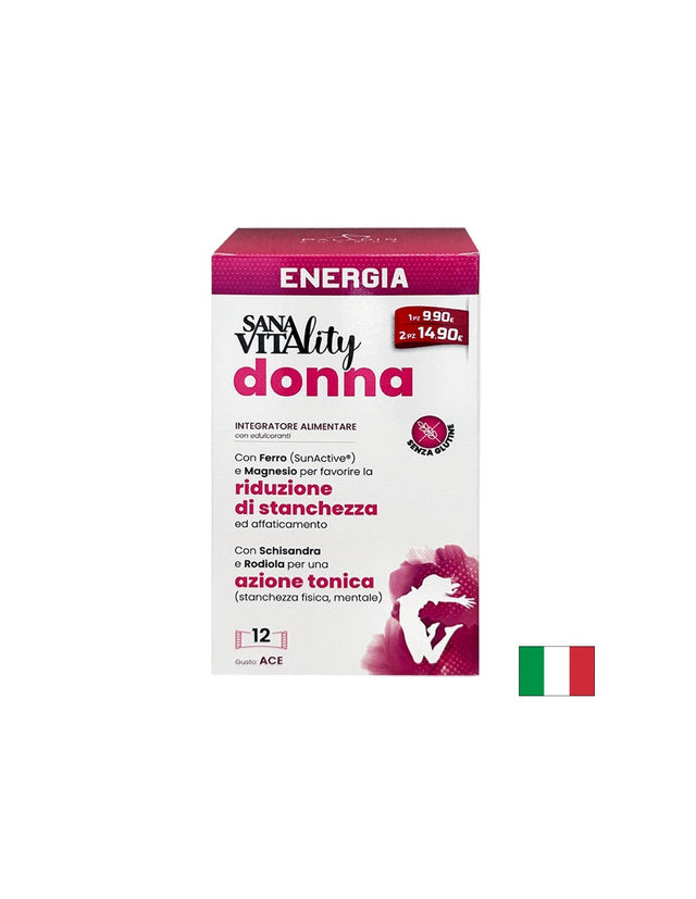 Жизненост и енергия, формула за жени SanaVitality, 12 сашета с течност х 10 ml - Nutra Best Bulgaria