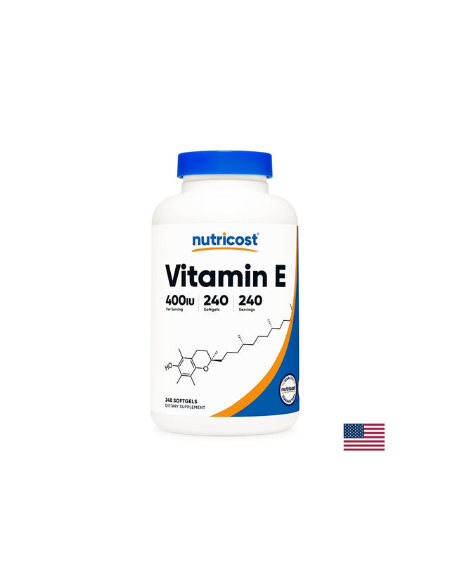 Зрение, коса и кожа - Витамин E, 400 IU x 240 софтгел капсули Nutricost - Nutra Best Bulgaria